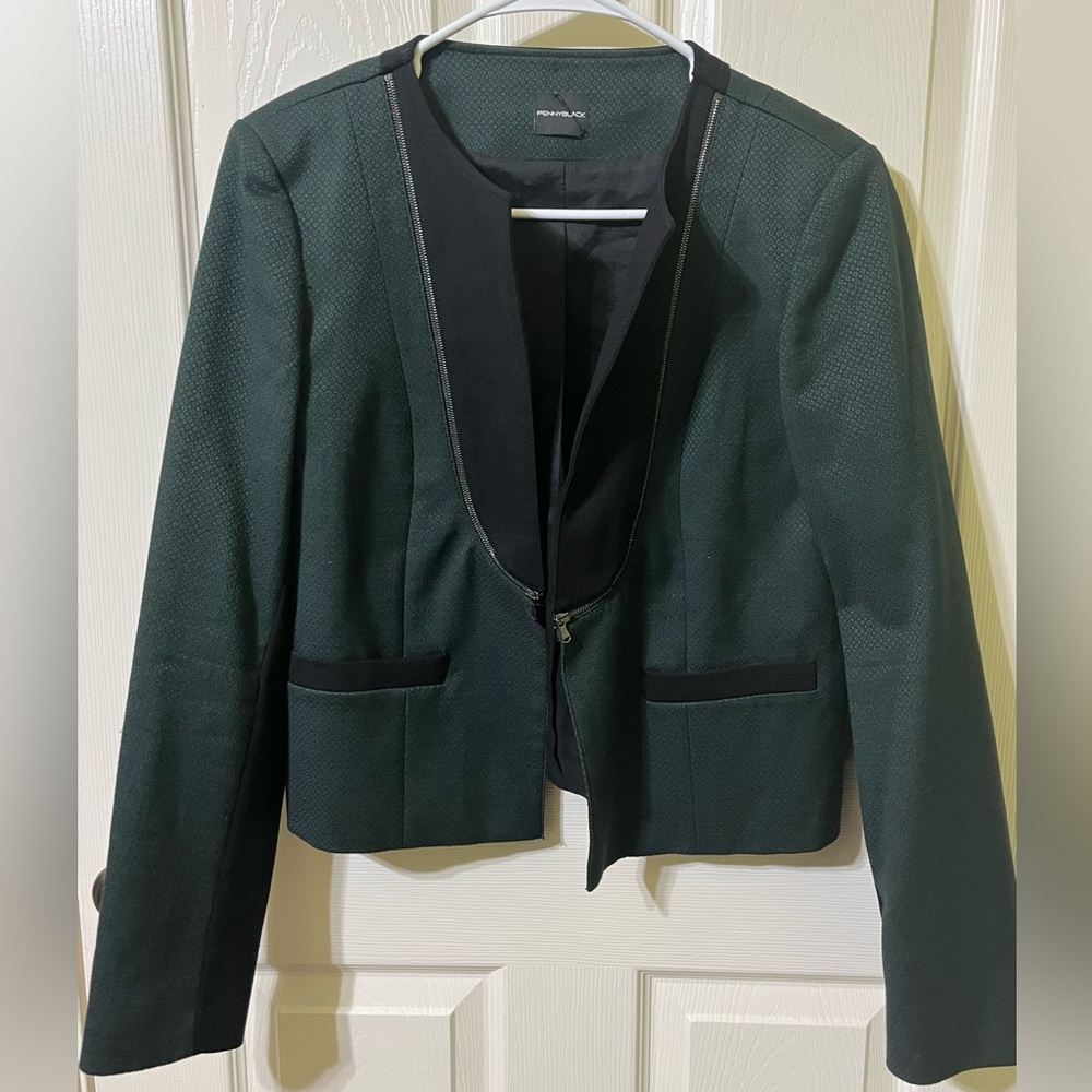 Penny Black Dark Green & Black Jacket size 8 Cut Tag
